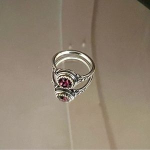 925 Sterling silver ring with purple Swarovski crystal from Greece